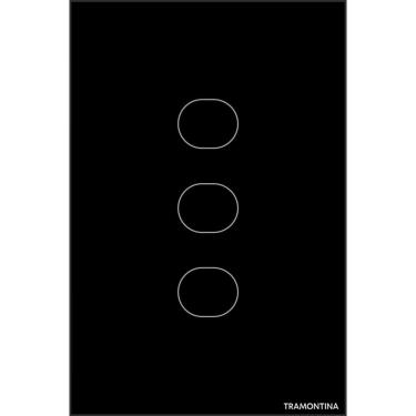 Imagem de Interruptor Touch Smart Tramontina Preto Com 3 Canais