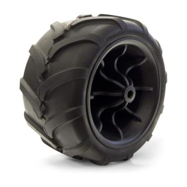 Imagem de Pneu para todos os terrenos de borracha maciça Creative Outdoor de 18 cm - Substituição de roda única - Perfeito para carrinho de mão, carrinho de jardim, vagão, Dolly (preto)