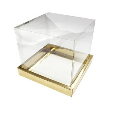 Imagem de Caixa Panetone 500g 15x15x15 C/5 Ouro Texturizado