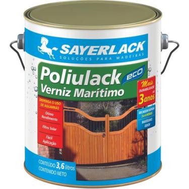 Imagem de Verniz Maritimo Base Água Poliulack 3,6l Transparente Sayer - Sayerlac