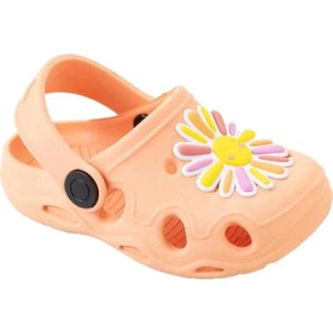 Imagem de Babuche Croc's Infantil Bebê Confortável, Sandália Leve, Menino Menina, Antiderrapante (Flor/Laranja, BR, Criança de 1 a 3 anos, Numérico, 22)