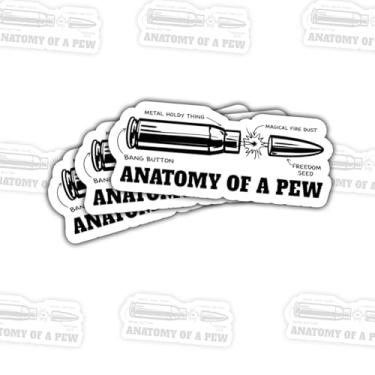Imagem de (3 peças) Adesivo Anatomy of A Pew – Citação engraçada do diagrama de peças de armas de fogo para proprietários de armas, veteranos e entusiastas de tiro para laptop, garrafa de água, capa de telefone