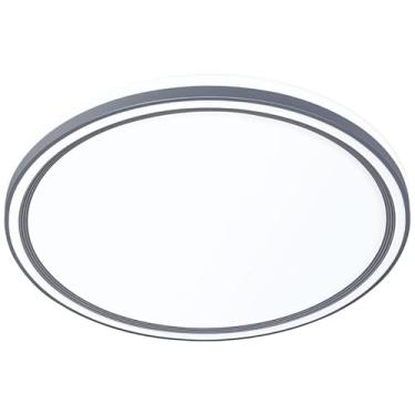 Imagem de Plafon LED Genova, 37cm, Redondo Moderno, Cinza Escuro, 31W com 3 Temperaturas de Cor - Hevvy