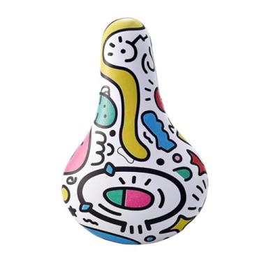 Imagem de KiBcsLic Selim Infantil para Bicicleta com Absorção de Impacto, Antiderrapante, Design de Desenho Animado E Confortável para Ruas de Paralelepípedos, Boca colorida