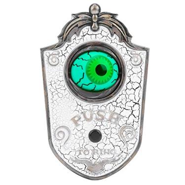 Imagem de Generic Campainha Com um Olho, Globo Ocular, Som Assustador, Decoração, Plástico Preto, 7,1 X 4,3 Polegadas, para Festa de Halloween (P018 campainha com um olho só rachadura branca)