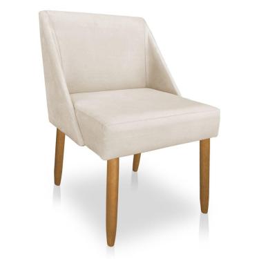 Imagem de Cadeira Poltrona Juliana Suede Pés Palito Castanho Bege