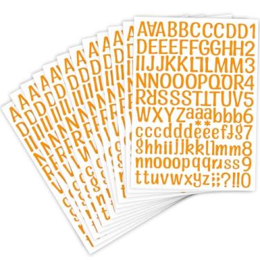 Imagem de 1416 peças, 12 folhas, pequenos adesivos de letras de vinil para álbuns, adesivos de letras e números de 2,5 cm para caixa de correio, fora de casa, escritório, placas, janela, porta, faça você mesmo