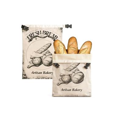 Imagem de CHADWICK Sacos de pão de cera de abelha – Linho orgânico reutilizável com padrão de designer – Preservação de frescor para fermento, pão caseiro – Saco de armazenamento de alimentos adequado para