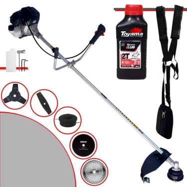 Imagem de Roçadeira Rt43lb-25a 43cc + óleo Toyama + 4 Lâminas De Corte
