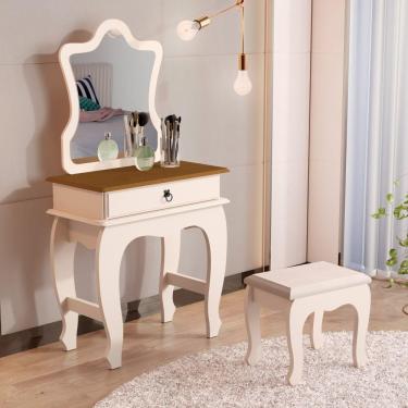 Imagem de Penteadeira Infantil Laila Com Banqueta Pérola Nature