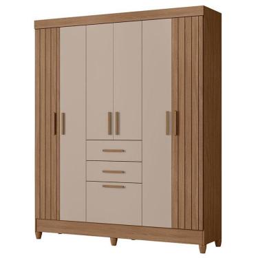 Imagem de Guarda Roupa Solteiro Malta 7 Portas Carvalho Fendi - Moval