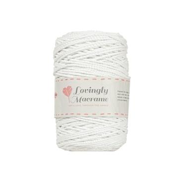 Imagem de Lovingly Macrame Cordão de macramê de poliéster – Cordão de poliéster durável de 3 mm para sacos de crochê, fio de macramê para artesanato, apanhadores de sonhos, decorações boho feitas à mão para