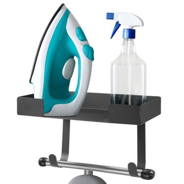 Imagem de Suporte de tábua de passar roupa montado na parede, ferro de metal e cabide de tábua de passar roupa, organizador de armazenamento que economiza espaço com gancho duplo, acessórios para lavanderia