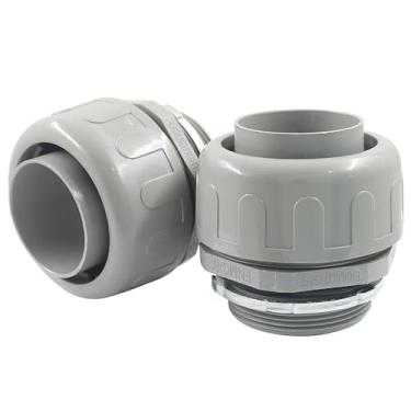 Imagem de Moicstiy 2 peças 2 polegadas NPT líquido apertado conector de conduíte elétrico reto não metálico, acessórios de conduíte flexível de PVC listado UL