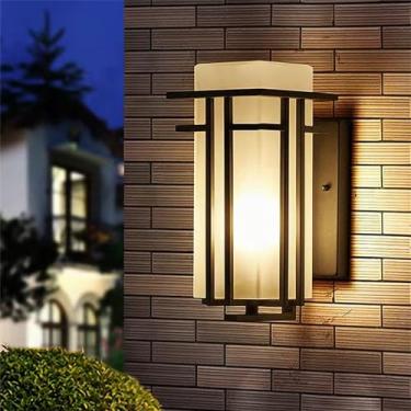 Imagem de Luminária de parede externa LED contemporânea, elétrica, simples e à prova d'água, para varanda, corredor, pátio, portão de casa, hotel, iluminação de parede (9001 L Elétrica 1 peça)