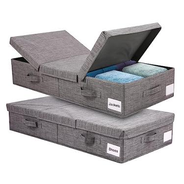 Imagem de Domary Saco de Armazenamento Sob A Cama, Recipientes de Tecido de Brinquedos de Cobertor de Armário Dobrável, Cabe Perfeitamente Sob Sua Cama, Adequado para Guardar Roupas, Edredons,