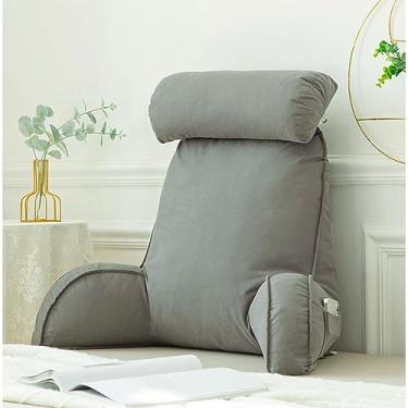 Imagem de Travesseiro de leitura com design de gato, descanso para as costas, apoio lombar, assento de braço, descanso de cama, cadeira, almofada de apoio para as costas para ler ou brincar, sentar na cama