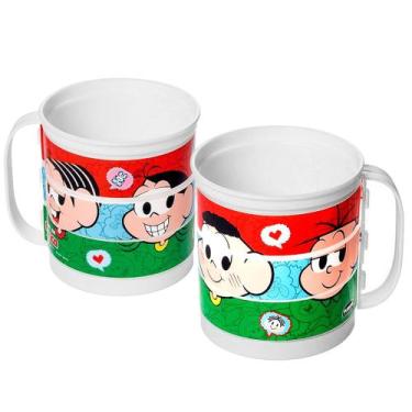 Imagem de Kit 2 Copos Giratórios Turma Da Mônica 360ml Caneca Infantil - Plasúti