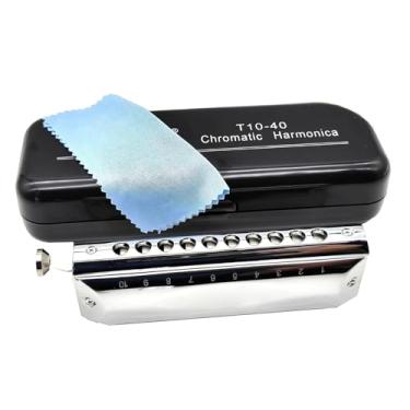 Imagem de Gaita profissional 10 furos 40 tons C cromática com slide