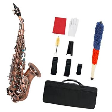 Imagem de Saxofone Bb Tone Instrumento profissional de sopro de madeira B Sax plano com caixa acessórios para instrumentos musicais