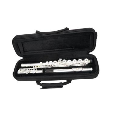 Imagem de Flauta para instrumento de flauta com 16 furos fechados, cobre branco, prata niquelada/prata C, chave 17 furos (C)