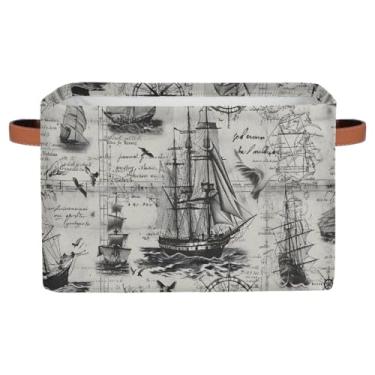 Imagem de Cestas de armazenamento pequenas, jornal retrô com alças para crianças, caixas de armazenamento de brinquedos, organizador de cubo de tecido dobrável para berçário, sala de estar, quarto, prateleiras