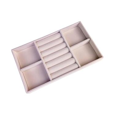 Imagem de Bandeja Porta Joias Organizadora de Bijuterias Para Gaveta Anel Brinco Colares Pulseira (2, Bege)