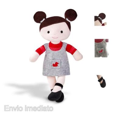Imagem de Boneca de pano lara morena zip toys antialérgico lavavél