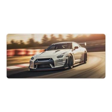Imagem de Tapete de mesa para carro esportivo R32 Drifting Blur JDM Tapete de mouse pad antiderrapante grande material de escritório tapete de mesa de borracha impermeável para escritório jogo casa 40 x 90 cm