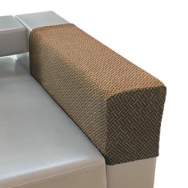 Imagem de PBIEHSR Capas de braço de sofá para sofá, poltrona de apoio de braço, capas de cadeira reclináveis elásticas, conjunto de 2 (café leve, grande)