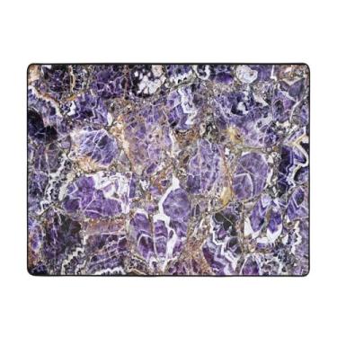 Imagem de ZERAOKE Tapete de área roxo mármore 48 x 63 polegadas, lavável na máquina com suporte antiderrapante, tapetes macios para sala de estar, quarto, entrada, quarto de crianças, decoração de casa