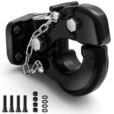 Imagem de Otoolling Gancho de 15 toneladas com kit de montagem, engate de 13,607 kg, capacidade de engate de reboque, serve para anel Lunette de 5,5 a 7,6 cm para construção agrícola pesada, reboque militar e