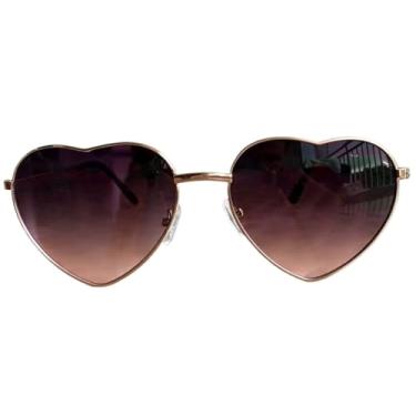 Imagem de Óculos de sol coração frame adulto retro pink red pink estilo moda blogger mulheres(Fumê)