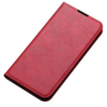 Imagem de LYJSMGZ Capa flip para Huawei Honor Magic 8 Pro/Magic 8, suporte para cartão, capa fina, dissipação de calor, anti-impressão digital, à prova de choque, vermelha, Majic 8