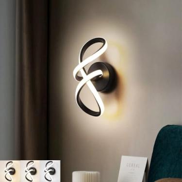 Imagem de Luminária de parede LED de 12W para uso interno e externo, IP65 à prova d'água, 3000K branco quente, em alumínio, formato quadrado, decorativa, moderna, com iluminação direcionada para cima