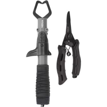 Imagem de Pesca Brasil Alicate e Garra Contenção para Pesca com Cabo Antiderrapante e Corda para Pendurar e não escapar