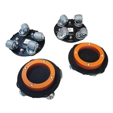 Imagem de menolana Conjunto de 4 Rodízios para Móveis com Protetor de Piso e Rodas para Piano, Capacidade de Carga de 500kg, Acessórios para Geladeira