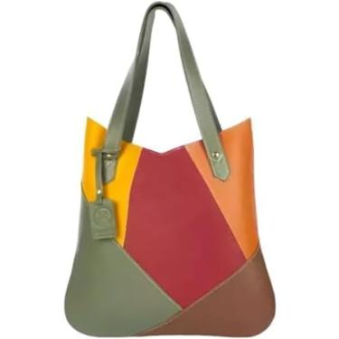 Imagem de Bolsa de Ombro Couro Legítimo Modelo Maria Elegante Premium (Colorida)