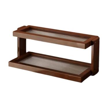 Imagem de Bothyi Organizador de Canecas de Café com Prateleira Dupla Estilo Retrô para Bar, Acessórios e Expositores, Suporte para Xícaras, Potes e Armário, Acrílico 42x14x17cm