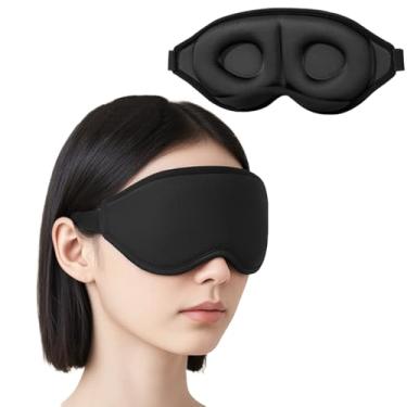 Imagem de Máscara de dormir 3D para dormir de lado para homens e mulheres, 100% sem pressão e bloqueio de luz, máscara de olhos respirável macia para dormir com alça ajustável fácil, cobertura noturna para
