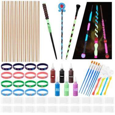 Imagem de CharmFields Kit de fabricação de varinha mágica, conjunto de artesanato de pintura DIY, fabricação de varinhas para lembrancinhas de festa de aniversário, presente infantil, suprimentos de festa de