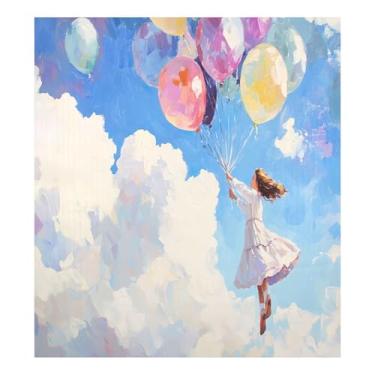 Imagem de Balões coloridos capas de máquina de lavar louça, capa magnética à prova d'água para geladeira 58 x 66 cm