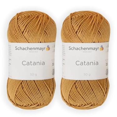 Imagem de 2 novelos/pacote Schachenmayr (SMC) Catania Originals Yarn, cada bola 50 g (125 m), 100% algodão mercerizado para fio de tricô e crochê, peso esportivo, 431 - Curry
