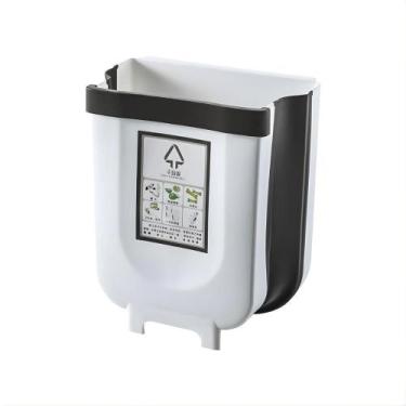 Imagem de Lixeira Dobrável de Parede 9L  Compacta, Articulada e Econômica de Esp