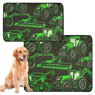 Imagem de TSENQUE Tapetes laváveis para cães de estimação, à prova d'água, tapete de cercadinho para cães, construção verde, preto, reutilizável para gatos, absorventes e cães, almofadas de penico, pequeno x