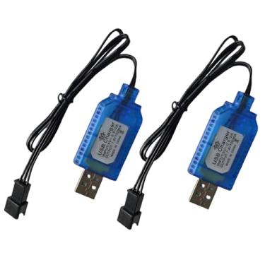 Imagem de Cabo carregador USB de 7,4 V com plugue SM-3PIN, compatível com carro RC, avião, tanque, barco RC e outros brinquedos de controle remoto para carregador USB universal de 7,4 V 2S com proteção de