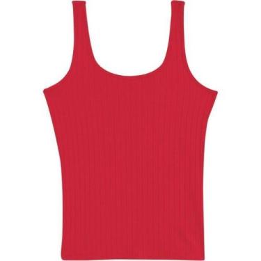 Imagem de Regata Feminina Viscose Stretch Canelada Malwee Ref. 89661, Vermelho, 