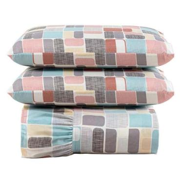 Imagem de Kit Cobre Leito Colcha Bella Casal 3 Peças 400 Fios Estampado Com Baba