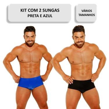 Imagem de Kit Com 2 Sungas Masculinas Lisa Moda Praia Lançamento Verão