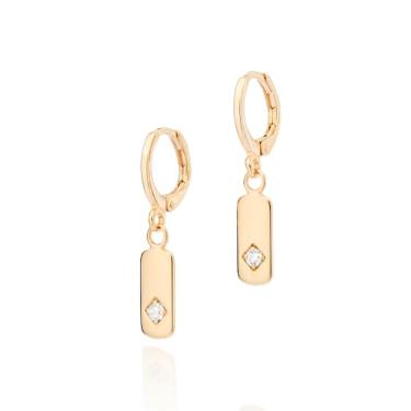 Imagem de Brinco Argola Banhado a Ouro 18k com Zircônias - 527238